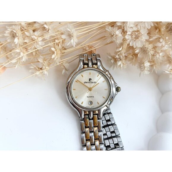 Pierre Cardin Dual Silver & Gold Toned 31692 Vintage Wristwatch - 20mm - WORKS! - Picture 7 of 10